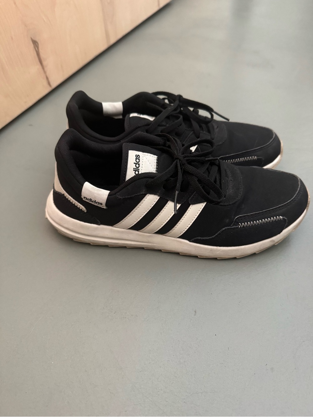 adidas Black and White Women’s Classic Three-Stripe Sneakers